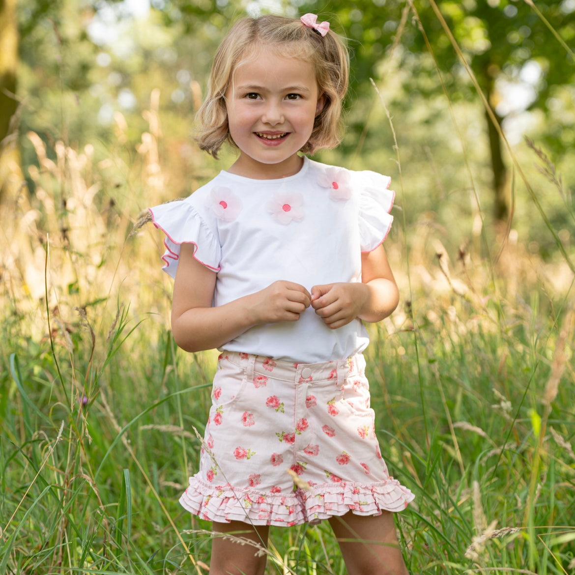 BABY GIRL SHORT I FLOWER RUFFLE