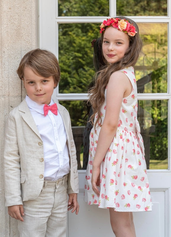 Flower girl dress close-up fabric details