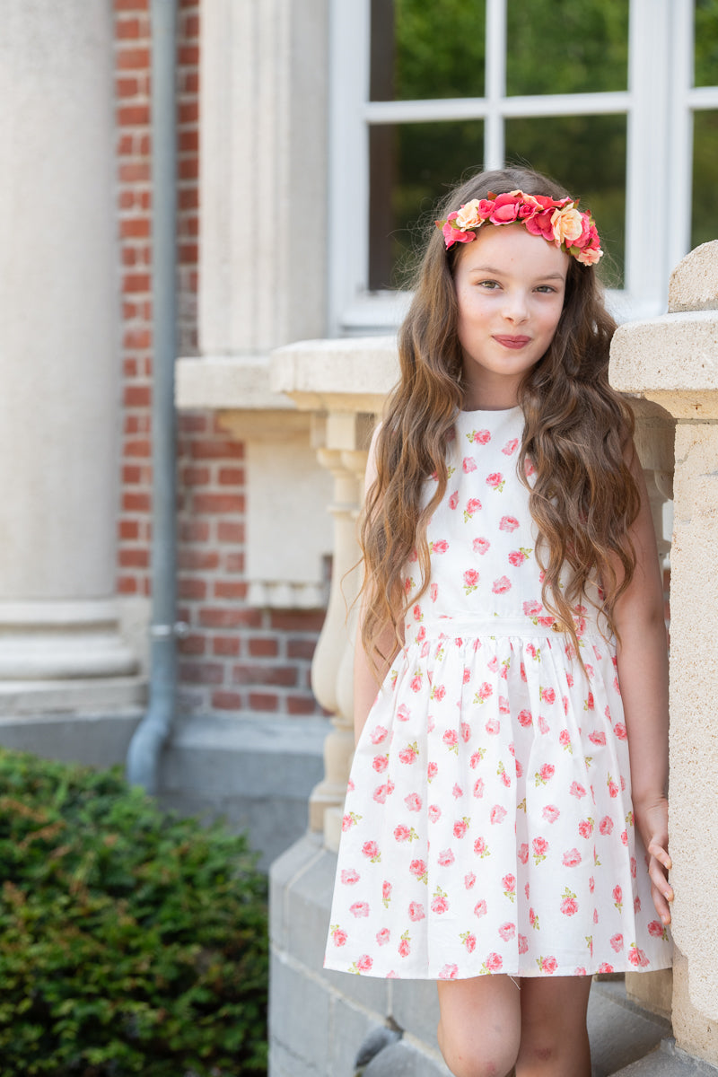 Flower girl dress close-up fabric details