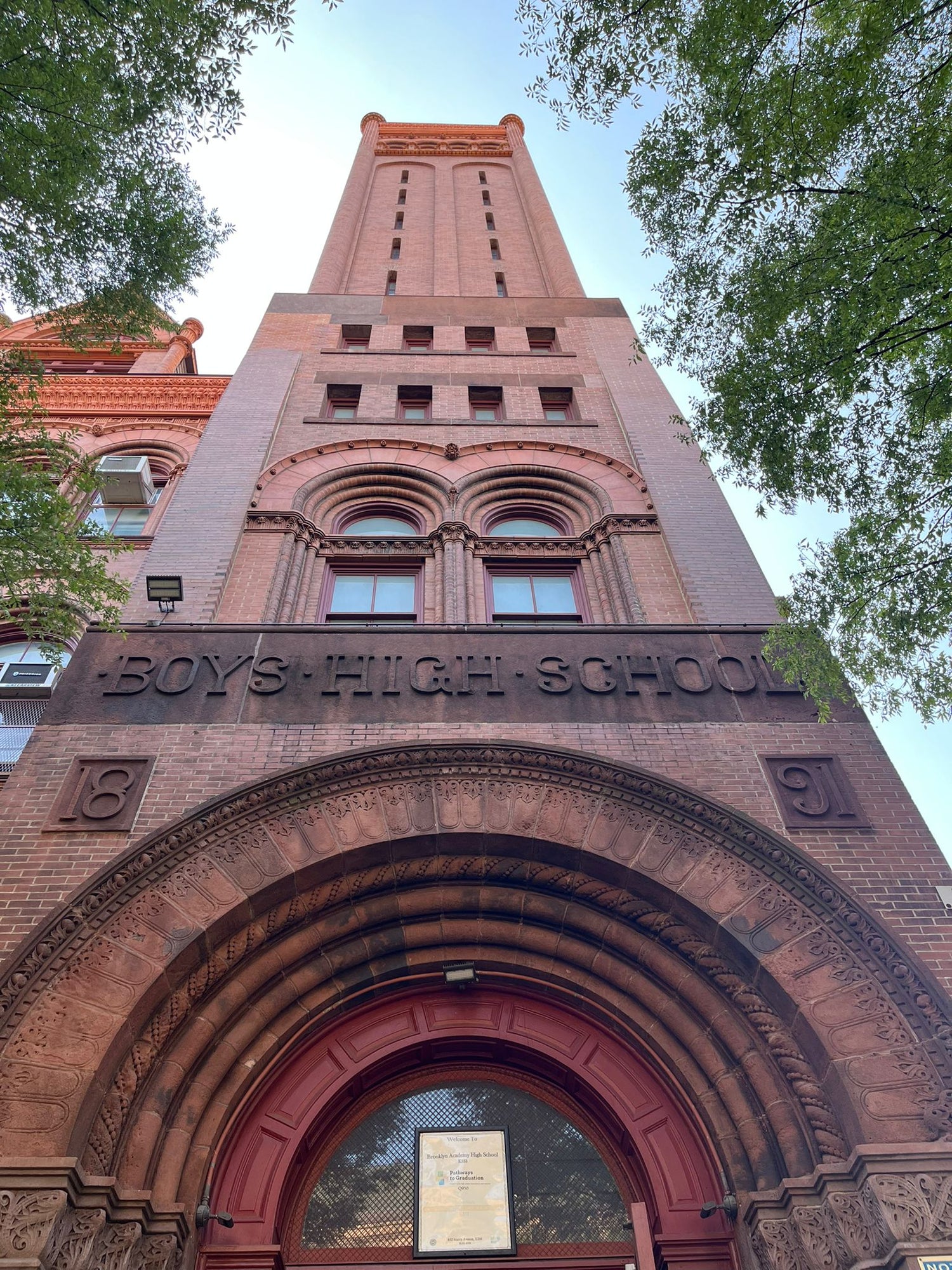 The historic Boys High School, an architectural gem of the neighborhood.