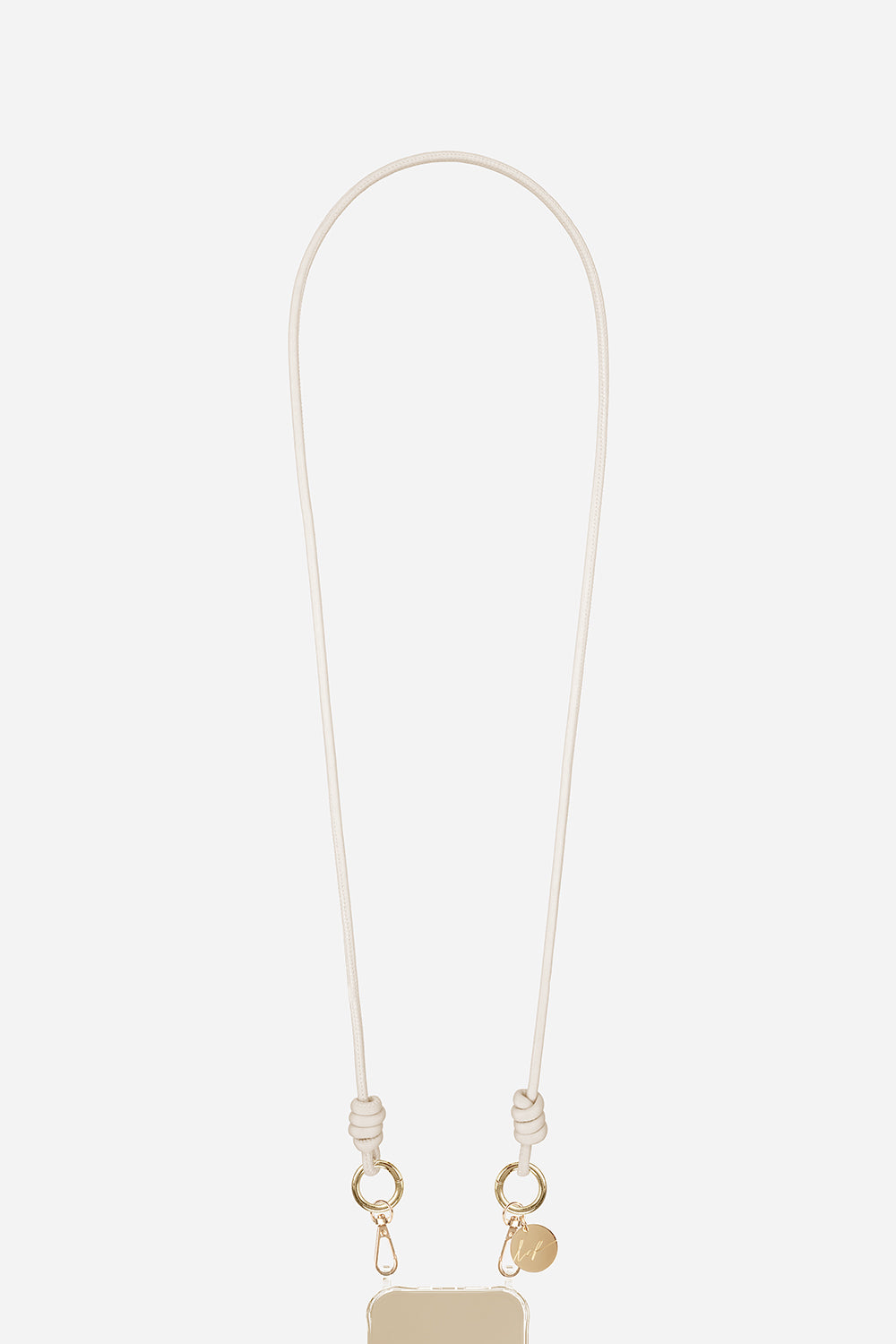 LONG PHONE CHAIN - NOLAN CREAM LEATHER